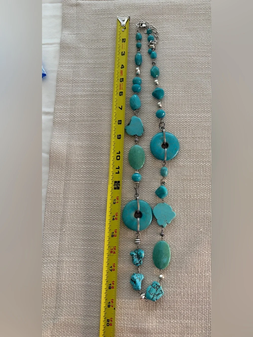 Chico's Turquoise and Teal Bead Statement Necklace
